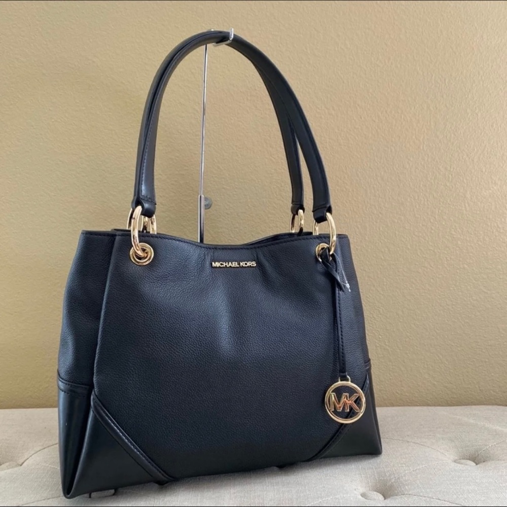 Michael Kors Large Black Nicole Shoulder Tote Bag